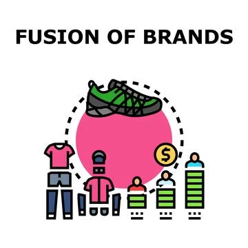Fusion of brands creating partnership for customer value Stock Illustration