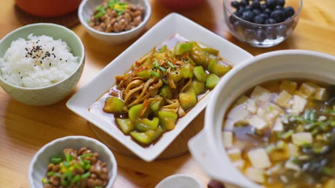 Fusion Chinese Lunch Set Stock Footage 280903971