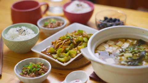 Fusion Chinese Lunch Set Stock Footage 280904423