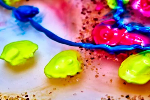 Fusion of colours in fluid 写真素材
