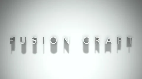 Fusion craft 3D title animation white text on a white background Stock Footage 299824269