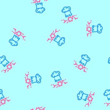 Fusion cuisine restaurant chef vector seamless pattern 스톡 일러스트