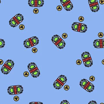Fusion experiment nuclear energy vector seamless pattern 스톡 일러스트