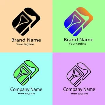 Fusion Flow or Wave Nexus or Element Shift aesthetic logo for business company. Stock Illustration