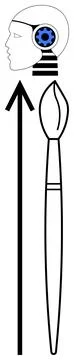 Fusion of Human Creativity and Technological Advancement in a Minimalist Desi イラスト素材