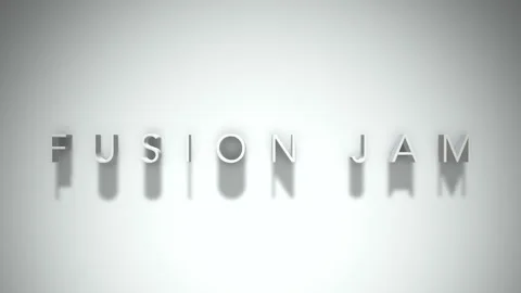 Fusion jam 3D title animation with shadows on a white background Stock Footage 297466937