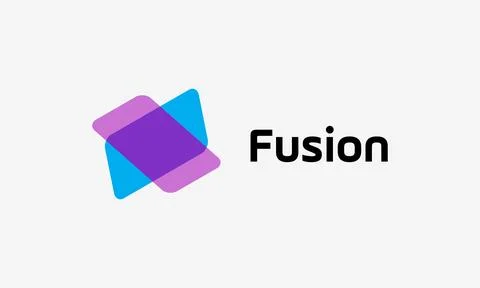 Fusion logo vector teamwork icon symbolist cooperation connection link toge.. Illustrazione stock