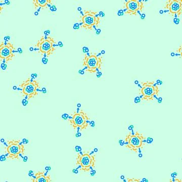 Fusion nuclear energy vector seamless pattern イラスト素材