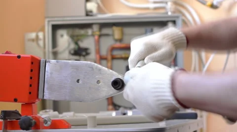 Fusion of pipe and fitting  Stock Footage 60232560