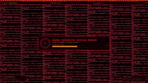 Fusion Reactor Plasma Instability Red Alert Warning Animation. Видео 346968662