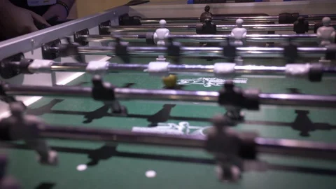 FUSSBALL, TABLE FOOTBALL CLOSEUP, KNOBS MOVING 스톡 동영상 128361106