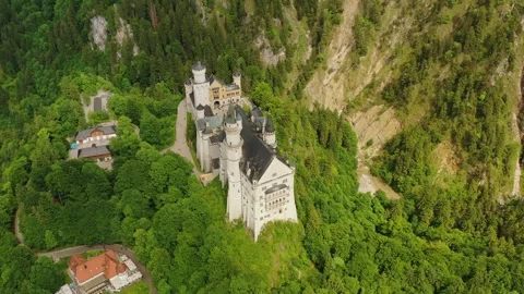 Füssen, Germany – August 25, 2025 – Aerial Drone of Neuschwanstein Stock Footage 315552963