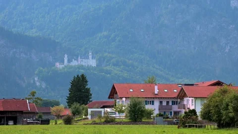 Fussen view of Neuschwanstein Castle Stock Footage 321460375