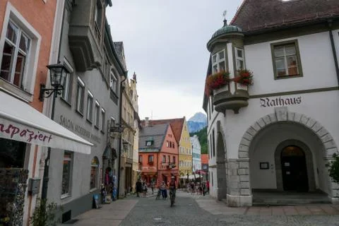 Fussen's Cyclists Stock Photos