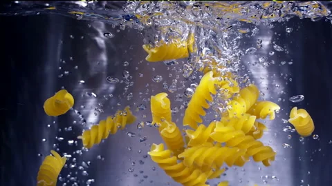 Fussile Pasta Falling Down in to the pot Super Slow Motion 1000fps Stock Footage 130920688
