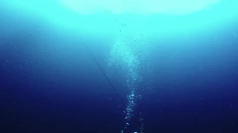Futo Pyramid Diver Bubbles Ascending Stock Footage 336840538