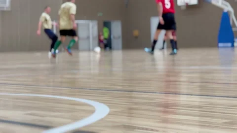 Futsal game indoors in 4K Stock Footage 232325366