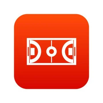 Futsal or indoor soccer field icon digital red Illustrazione stock