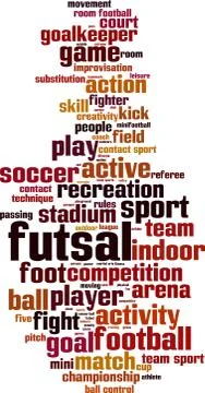 Futsal word cloud Stock Illustration