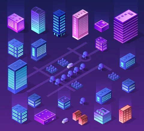 Future 3d futuristic isometric Ilustración de archivo