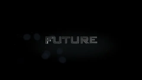Future 3D title metal text on black alpha channel background Stock Footage 256580044