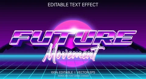 Future 3d vector text effect with modern style design Stock Illustration