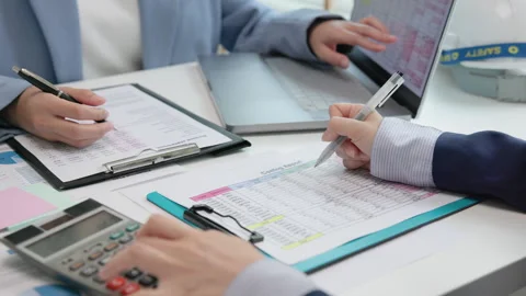Future of Accounting technology, automation AI data computing analytics by BI Stock Footage 314265036