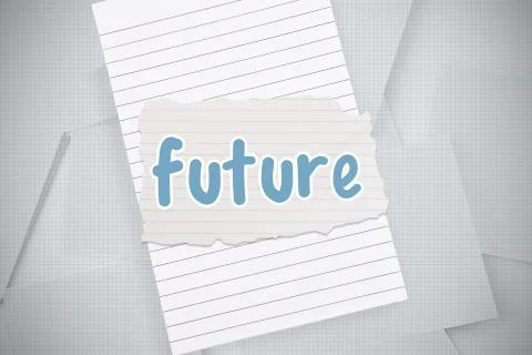 Future against digitally generated grid paper strewn Stock Illustration