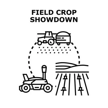 Future agriculture innovation comparing robotic farming technology Stock Illustration