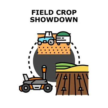 Future agriculture innovation comparing robotic farming technology Stock Illustration