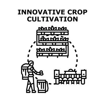 Future agriculture innovation using automated crop cultivation system Stock Illustration