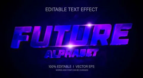 Future alphabet 3d vector text effect with modern style design Stock Illustration