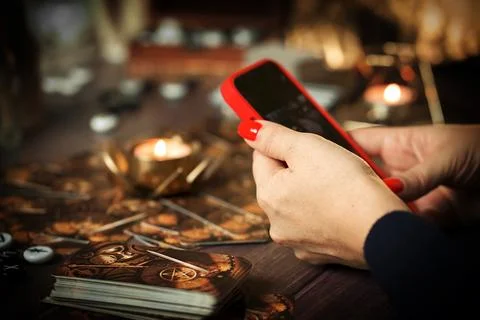 Future and online divination. Stock Photos