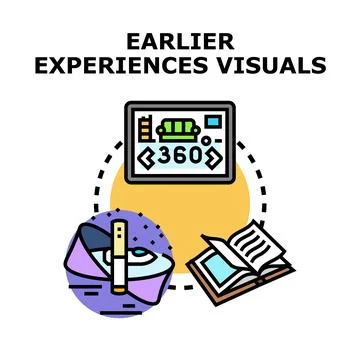 Future and past experiences viewing concept Stock Illustration
