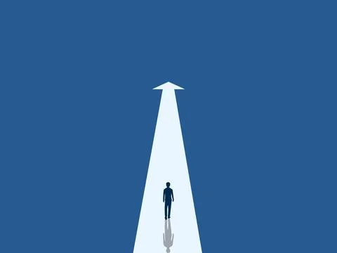 Future and progress of business  Business people are walking on arrows. Motiv Illustrazione stock