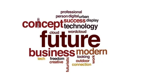 Future animated word cloud, text design animation. Stock Footage 71480522