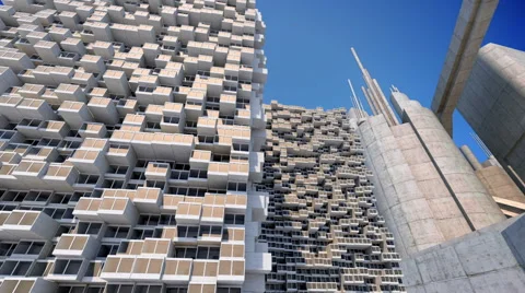 Future architecture. Futuristic building. modern building. Future concept. Видео 58612344