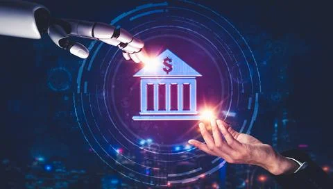 Future artificial intelligence and machine learning for AI droid robot or cyborg イラスト素材