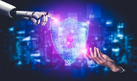 Future artificial intelligence and machine learning for AI droid robot or cyborg Stock Illustration