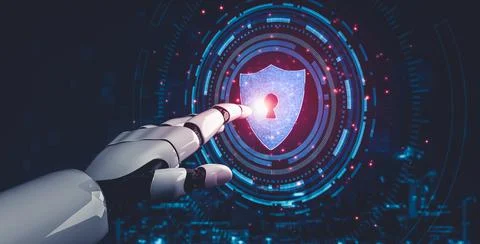 Future artificial intelligence and machine learning for AI droid robot or cyborg Stock Illustration