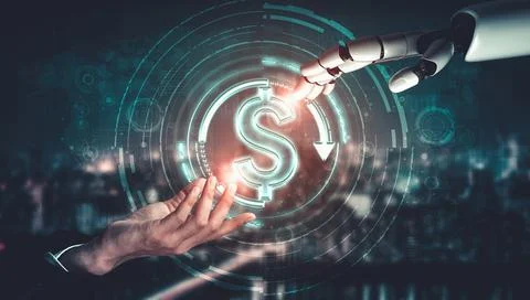 Future artificial intelligence and machine learning for AI droid robot or cyborg Illustrazione stock