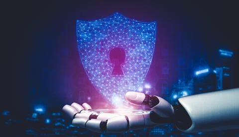 Future artificial intelligence and machine learning for AI droid robot or cyborg Stock Illustration