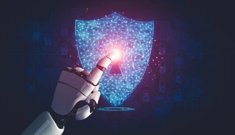 Future artificial intelligence and machine learning for AI droid robot or cyborg Stock Illustration