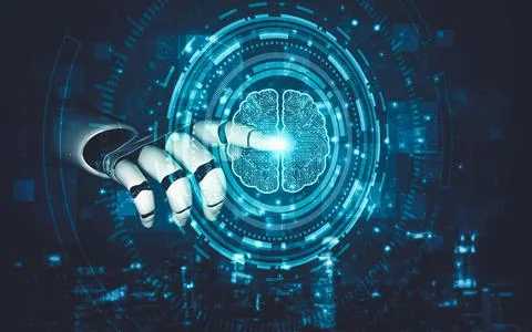 Future artificial intelligence and machine learning for AI droid robot or cyborg イラスト素材