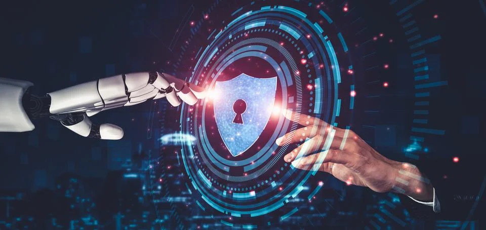 Future artificial intelligence and machine learning for AI droid robot or cyborg Stock Illustration