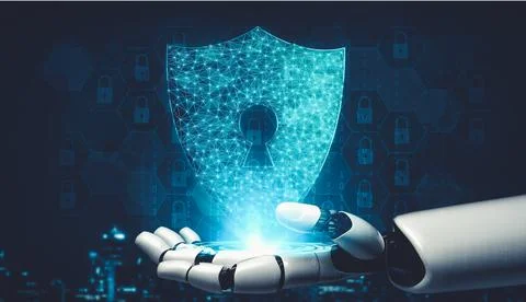 Future artificial intelligence and machine learning for AI droid robot or cyborg Stock-Illustration