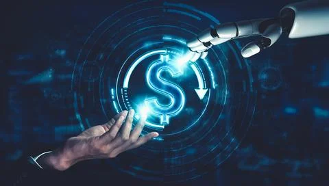 Future artificial intelligence and machine learning for AI droid robot or cyborg 스톡 일러스트