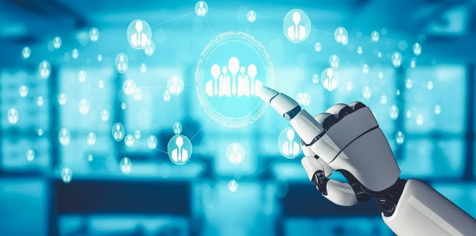 Future artificial intelligence and machine learning for AI droid robot or cyborg Stock Illustration