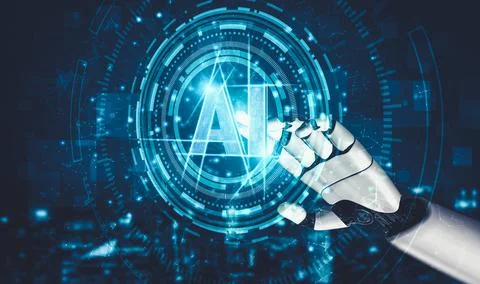 Future artificial intelligence and machine learning for AI droid robot or cyborg Illustrazione stock