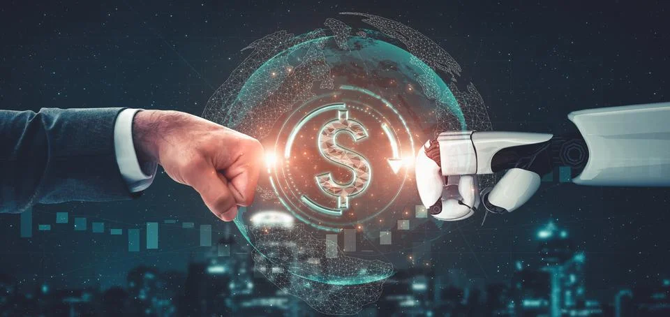 Future artificial intelligence and machine learning for AI droid robot or cyborg Illustrazione stock